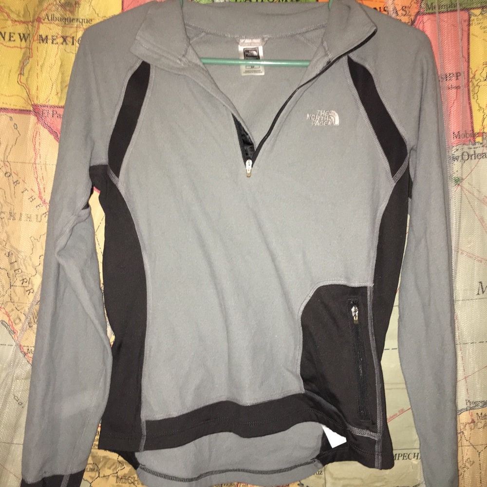 Grey North-face Quarter zip